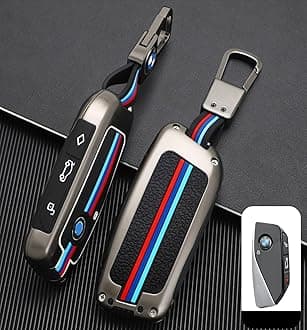 Car Key Cover Compatible with BMW Side Button 2023 New 7 Series 740i 760i X1 X7 XM IX I7, X5 4-Button Smart Key