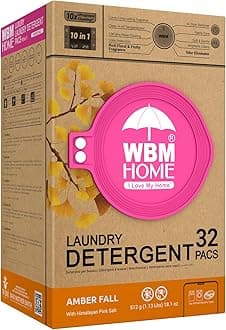 Laundry Detergent Pods, 32 Count | Amber Fall Fragrance | 10 in 1 Laundry pods Detergent Ultra Power Cleaning with Plant-Based Scent, Extra Protection With 4D Stain Remover