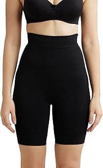 Jockey SH08 Women's High Waist Cotton Rich Elastane Stretch Seamfree Shorts Shapewear with Breathable Inner Thigh Panel