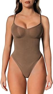 Shapewear Tummy Control Bodysuit Thong or Brief: Sculpting Shaper Tank Top Bodysuits & Snatched Waist Body Suit