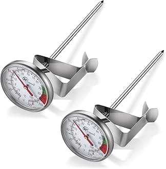 KT THERMO Instand Read 2-Inch Dial Thermometer(2 Pack),Best for The Coffee Drinks,Chocolate Milk Foam