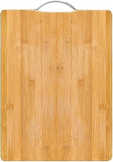 MOMENT Bamboo Cutting Board, Wooden Kitchen Cutting Boards with Handle for Chopping Meat, Vegetables, Fruits, Cheese, Meal Prep and Serving, 40x30x2cm