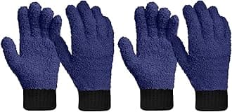 MIG4U 2 Pairs Microfiber Gloves - Dusting Gloves for House Cleaning - Washable Blind Cleaner Duster Tool (Navy,S/M)