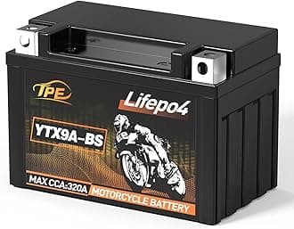 12 Volt Lithium Motorcycle Battery Powersport Battery LiFePO4 Engine Start Battery 12V 5AH 320CCA with BMS UTV, Jet Ski, 4 Wheeler, Quad, Riding Lawn Mower, Tractor, Scooter, PWC,YTX9A-BS