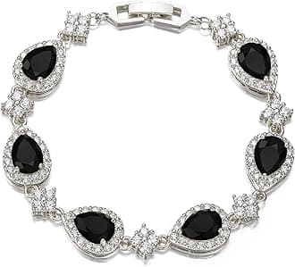 EVER FAITH Wedding Bridal Bracelets for Brides Bridesmaids, Gorgeous Cubic Zirconia Classic Teardrop Tennis Braceletss for Women Jewelry