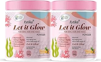 - Let It Glow 200G Each (Pineapple, Pack of 2) Marine Collagen Supplement for Men & Women|L- Glutathione, Vitamin C, Sesbania Agati Extract|Promotes Healthy Skin, Hairs and Nails