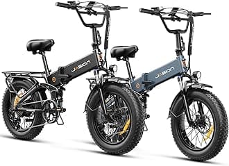 Jasion X-Hunter Electric Bike for Adults,1400W Peak Motor 30MPH Max Speed,48V 13AH Removable Battery, Full Suspension System Design,20''*4.0 Fat Tire Foldable Ebike 7-Speed Bicycles