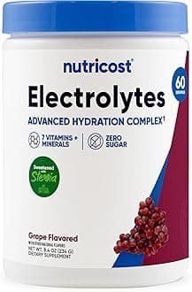 Nutricost Electrolyte Complex Powder, Grape Flavor, Neutral Cost Hydration Supplement Drink Mix, 60 Servings
