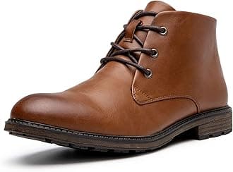 AMAPOMen's Oxfords Boots,Casual Mid-Top Dress Boot for Men,Ankle Motorcycle Men Boots Lace-Up Side Zipper