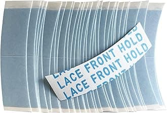 Premium Blue Liner Lace Front Hold Wig Tape | 72pcs | Double Sided Adhesive Tape for Toupee | Strong Hold Waterproof Strips | Made in USA (72, Back Curve)