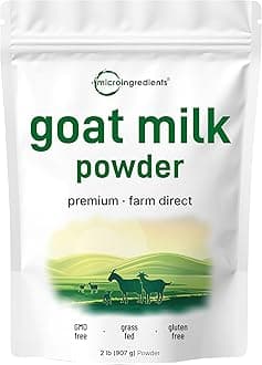Micro Ingredients Goat Milk Powder, 2 Lb | Grass-Fed Australian Source | Pure, Easily Digested Formula | High in Protein, Calcium & Probiotics | Non-GMO, Gluten-Free, Pet Friendly