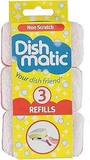 Easy Do Dish Matic Non Scratch Dish Wand Sponge Refill | Scrubber for Dishwashing | Scrub Pads Pack of 3