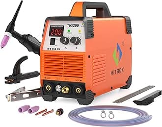 TIG Welder 200A, 240V HF TIG/MMA 2-in-1 Welding Machine, Digital Display, 80% Duty Cycle, Welds Carbon Steel, Iron, Stainless Steel, with TIG Torch & MMA Kit (TIG200)