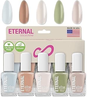 Pastel Nail Polish Sets for Women (CHIC PASTELS) - Pastel Nail Polish Set for Girls | Long Lasting & Non Toxic Nail Polish Kit for Home DIY Manicure & Pedicure | Made in USA, 13.5mL (Set of 5)