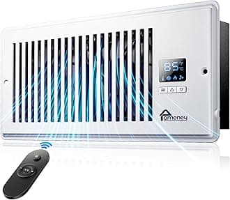 Register Booster Fan 4” x 10” 120CFM capacity, Smart Vent fan booster with Adjustable 10 Speed Control, Quiet Heating Cooling with Thermostat Control for Wall, Floor
