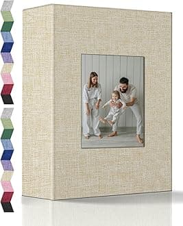 Popotop Photo Album 4x6-100 Photos Photo Books with 100 Vertical Pockets,Linen Cover Albums for Family Wedding Anniversary Baby Vacation Pictures