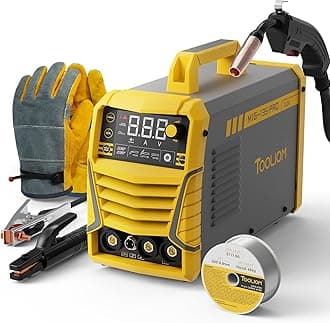 TOOLIOM 135A Gasless Flux Core MIG Welder 110V MIG Welder Flux MIG/Lift TIG/Stick 3 in 1 Welding Machine IGBT DC Inverter with LCD Display