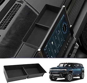Dashboard Center Console Organizer Compatible with 2022 2023 2024 2025 2026 GMC Hummer EV Accessories 2025 2026 Hummer EV Center Console Organizer Armrest Organizer Insert Tray (Black)