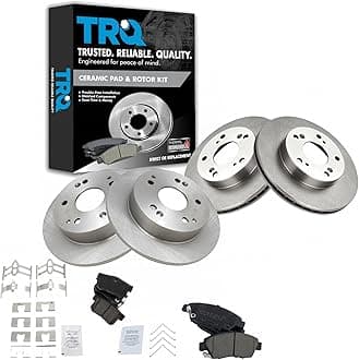 TRQ Brake Pad & Rotor Kit Premium Posi Ceramic Front & Rear for Acura RSX