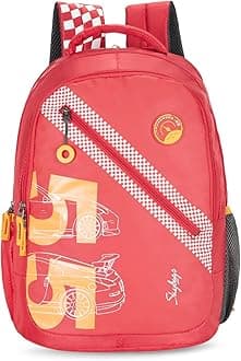 Skybags Casual Backpack 34L with 3 Spacious Compartments, Front Pocket & Built to Last Shoulder Strap | Red | Riddle