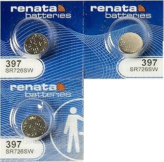 Renata Watch Battery Swiss Made 397 or SR726SW Or AG2 1.5V (3 Batteries, 397 or SR 726 SW)