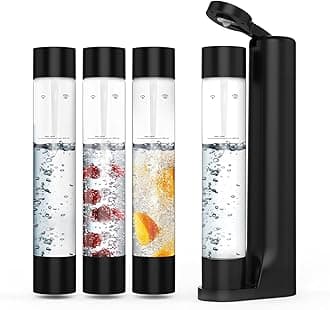 OSCEVIA Sparkling Water Maker Machine, Soda Water Maker Carbonator for Home, 1L BPA Free Bottle(Only 1 Bottle), Seltzer & Carbonated Beverage Dispenser, Compatible with Screw-in 60L CO2(not included)