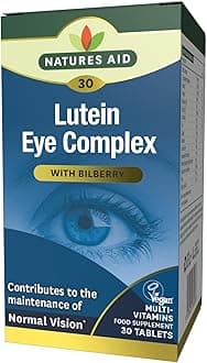 Lutein Eye Complex – High Strength Vision Support with Bilberry, Zinc & Vitamins C, E – Antioxidant Eye Health Supplement – Vegan, No Artificial Additives – 30 Tablets