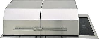 Texan Built-In Electric Grill for Stone Counter, Standard Lite-Touch, Stainless Steel Grill with Split Lid for Indoor and Outdoor Use, 2 Burners, Quick Heat Up, Dishwasher Safe Grate, 240V