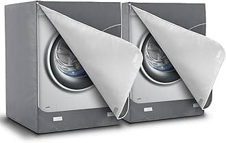 AKEfit 2 Pack Washer Dryer Cover, Washing Machine Cover Waterproof, Dustproof and Anti-UV, Heavy Duty Oxford Washer Covers for Outside , 27"W x 33"D x 39"H -Grey
