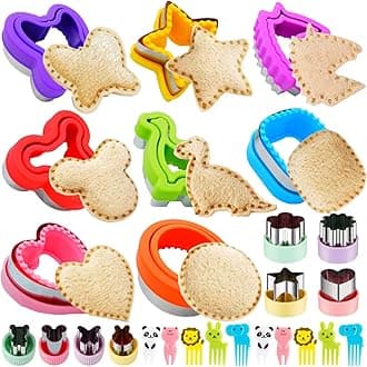BANIC 26pcs Sandwich Cutter and Sealer Set,Sandwich Cutter for Kids,Uncrustables Maker,Crustless Sandwich Cutter Shapes for Girls Boys, Lunch & Bento Box Accessories,Bread Cookie Cutters for kids