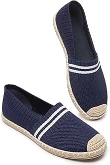 Womens Espadrilles Breathable Flats Shoes Mesh Slip on Loafers Soft White Flats