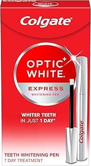 Colgate Optic White Express Teeth Whitening Pen, Teeth Stain Remover for Whiter Teeth in 1 Day, Enamel Safe, Designed for No Tooth Sensitivity, 0.08 OZ