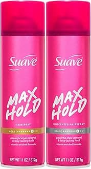 Hairspray Max Hold Variety 2-Pack, Unscented & Scented Formulas – Aerosol Hairspray, 11 Oz Ea.