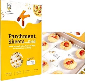 Katbite 12x16 Inch Parchment Paper Sheets with Grid Lines, Precut Baking Paper, Non-Stick & Heavy Duty, Half Sheet Parchment Paper for Cookies, Cup Cake Baking, Cooking, Air Fryer, Steaming, Grilling