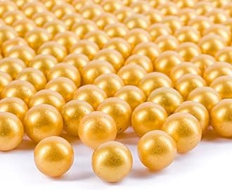 Galashield Gold Marbles for Vases | Glass Marbles Bulk Vase Fillers | Glass Beads for Vases, Round Marble 1lb, (Approx. 80 pcs)