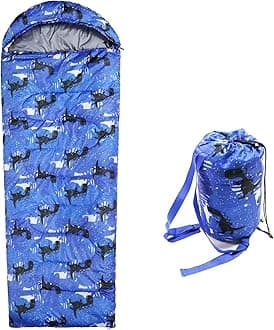 Kids Sleeping Bags - Camping Sleeping Bags with Carry Bag - Compact Sleeping Bag for Hiking, Backpacking 3 Season Warm & Cool Weather, Lightweight Waterproof Outdoor Travel for Boys Girls