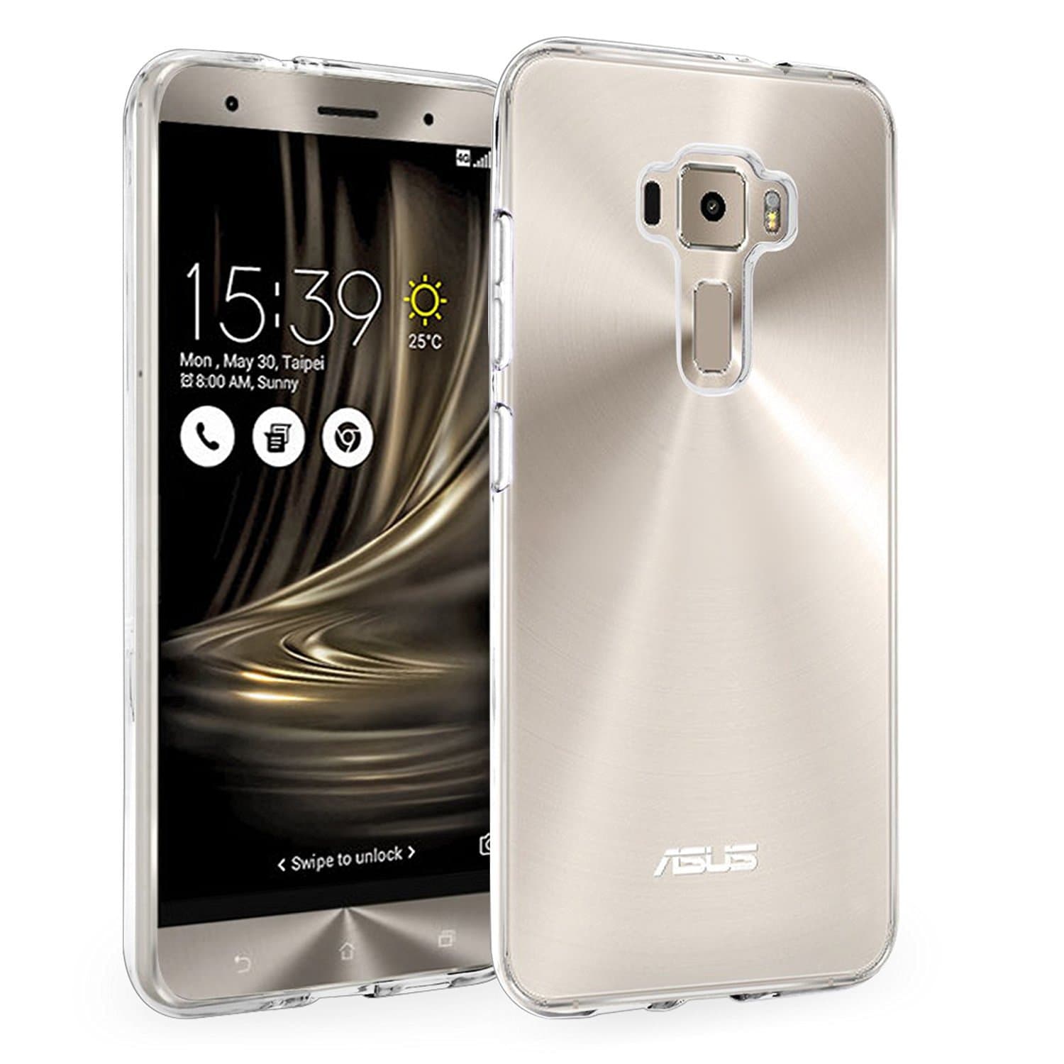 ZenFone 3\ZE552KL-(5.5) Case, [Thin Slim] VENTER®[Flexible] Clear Jelly TPU Case [Transparent] Premium Bumper Cover [Anti-Yellowing & Discoloring Finish] for ASUS ZenFone 3\ZE552KL-(5.5)