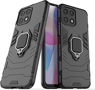 2NSPDRGNI Case for Honor X8,Hybrid Heavy Duty Protection Shockproof Defender Kickstand Armor Case Cover,Black