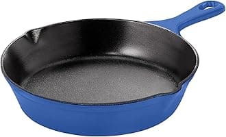 Utopia Kitchen Saute Fry Pan - Chefs Pan, Pr-Seasoned Cast Iron Skillet - Frying Pan 6.5 Inch - Safe Grill Cookware for indoor & Outdoor Use - Cast Iron Pan - Cooking Gift for Men & Women (Blue)