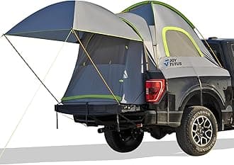 JOYTUTUS Pickup Truck Tent 5.5ft Bed Tent with Removable Awning, Waterproof PU2000mm Double Layer for 2 Person, Portable Truck Bed Tent - Green, Aluminum Pole