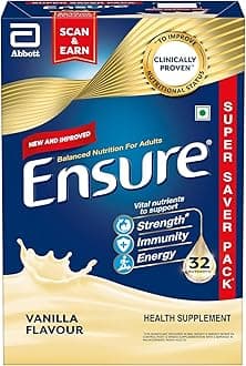 Ensure Clinically Proven | Nutritional Drink For Adults | With High Protein, Calcium, Vit D like 32 Nutrients | Vanilla Flavor 950 gms