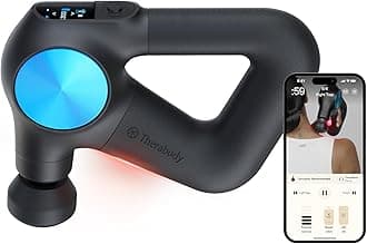 – PRO Plus 6-in-1 Deep Tissue Percussion Massage Gun - Handheld Personal Massager for Full Body Pain Relief & Muscle Tension with Biometric Breathwork, Vibration & Heated Attachments