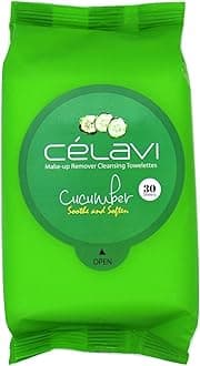 Celavi CosmeticsMakeup Remover Cleansing Wipes Removing Towelettes 2 Packs - 60 Sheets (Cucumber)