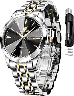 OLEVS Watches for Men Analog Quartz Dress Business Watch Day Date Stainless Steel Classic Casual Luxury Luminous Waterproof Male Wrist Watches