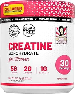 Creatine for Women Post-Workout Supplement - 5000mg Creatine, 2000mg Hydrolyzed Bovine Collagen & BCAA 2:1:1 for Lean Muscle Growth, Fast Recovery & Stamina - 30 Servings