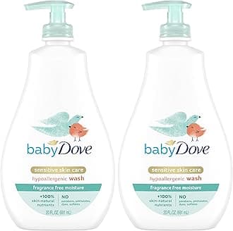 Sensitive Skin Care Baby Wash For Bath Time, Moisture Fragrance Free and Hypoallergenic, Washes Away Bacteria 20 oz (Pack of 2)