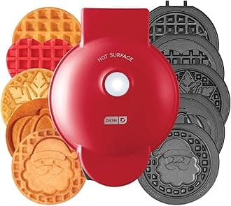 DASH Holiday Multimaker Mini System - Waffle Maker with Six 4” Removable Holi...