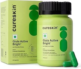 Cureskin Gluta Active Bright Glutathione Capsules | Glutathione Tablets for Skin Whitening | Glutathione Supplements
