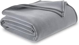 1B07037 Original Insulating Core Hotel Style Solid blanket Machine Washable Soft Cozy Warm Thermal Durable Pet Friendly All Seasons Layering Bed Sofa Blankets, Full Queen, Grey