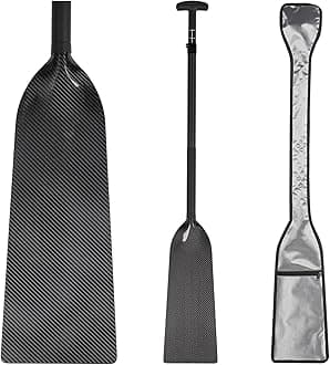 JUSTOOP Dragon Boat Paddle Lightweight Full Carbon Fiber with Paddle Bag, 120/122/125CM (47/48/49 Inches), IDBF Approved